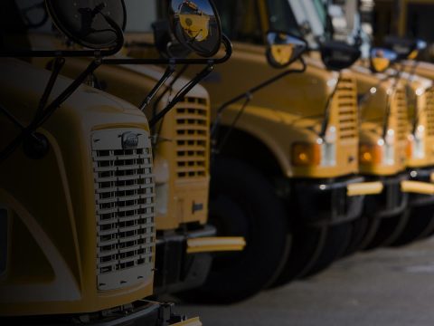 School buses parkin glot